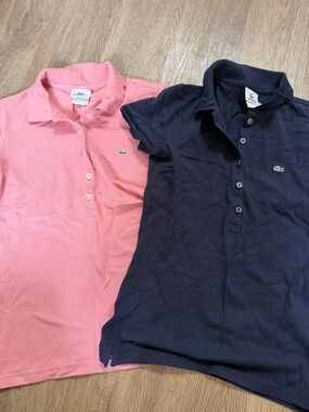 Lacoste Kids Pink and Navy Polo Duo